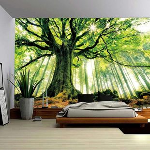 Sunshine Forest Tree Pattern Tapestry Distinctive Modern Creative Tapestry Living Room Wall Decoration Bedroom Home Tapestry