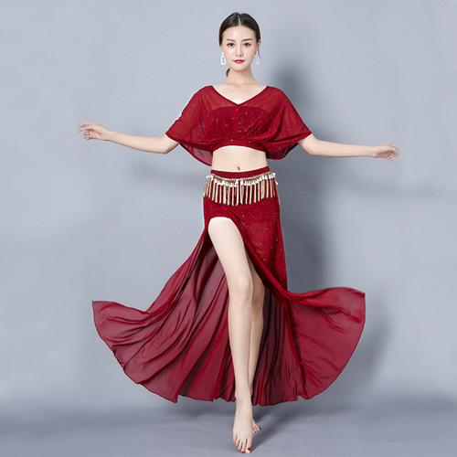 Belly Dance Costume Women's Sensual Split Long Dress Performance Wear  New Style Set Spring Summer Practice Suit Set for Women