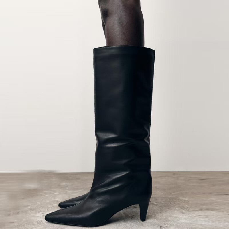 Za In-Stock High-Quality Handmade Women's Boots, European and American Export High-Heeled Boots, New Autumn and Winter Models, European and American Cross-Border Extra-Long Boots Za In-Stock High-Quality Handmade Women's Boots, European and American Export High-Heeled Boots, New Autumn and Winter Models, European and American Cross-Border Extra-Long Boots