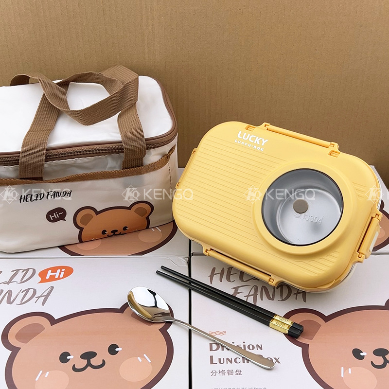 Fiambrera con aislamiento de acero inoxidable 304, bandeja especial para niños para trabajadores de oficina, lonchera para almuerzos