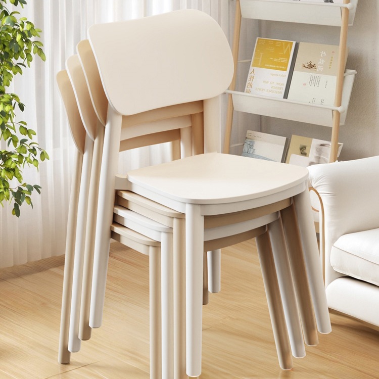 Backrest Dining Chair for Home Use, Modern and Simple, Thickened for Long Sitting Comfort, Plastic Stool, Nordic Internet Celebrity Commercial Dining Table Chair