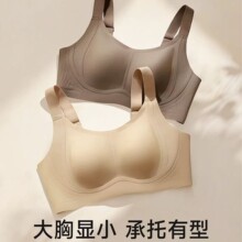 隐形肤粉底液内衣兔耳朵软支撑大胸显小上托提拉收副乳文胸薄透气