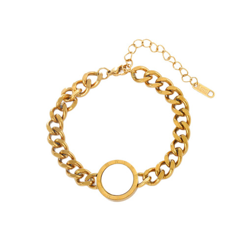 Elegant European and American Style Four-Leaf Clover Titanium Steel Bracelet for Women - High-End Design Stainless Steel Bracelet, Double Layer Stainless Steel Accessory