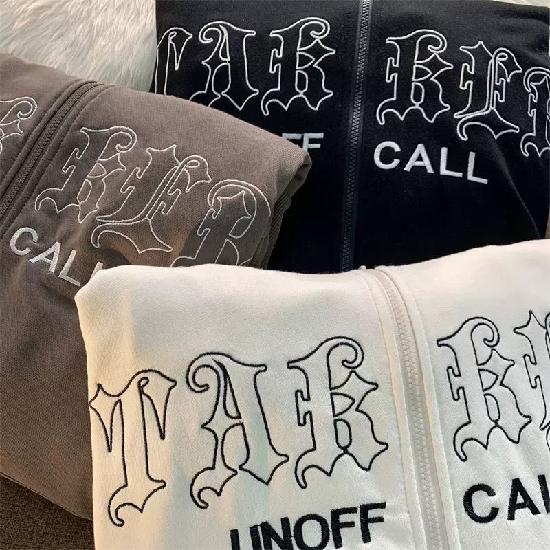 2024韩版新品外贸跨境加绒加厚宽松运动开衫拉链250g卫衣女一件代