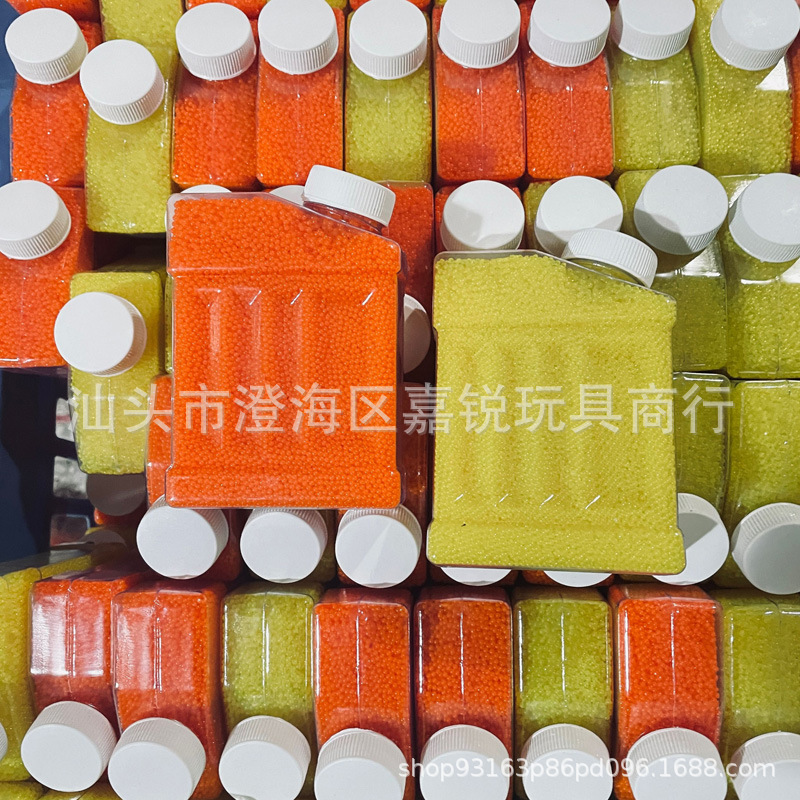 Bolitas de gel absorbente de agua 7-8mm, perlas decorativas hidratantes, paquete en botella cuadrada