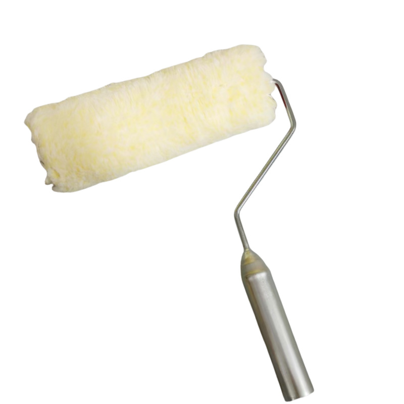 comercio exterior rodillo transfronterizo mango de hierro 9 pulgadas amarillo largo cepillo rodillo aceite de recubrimiento mango de metal secado rápido impermeable