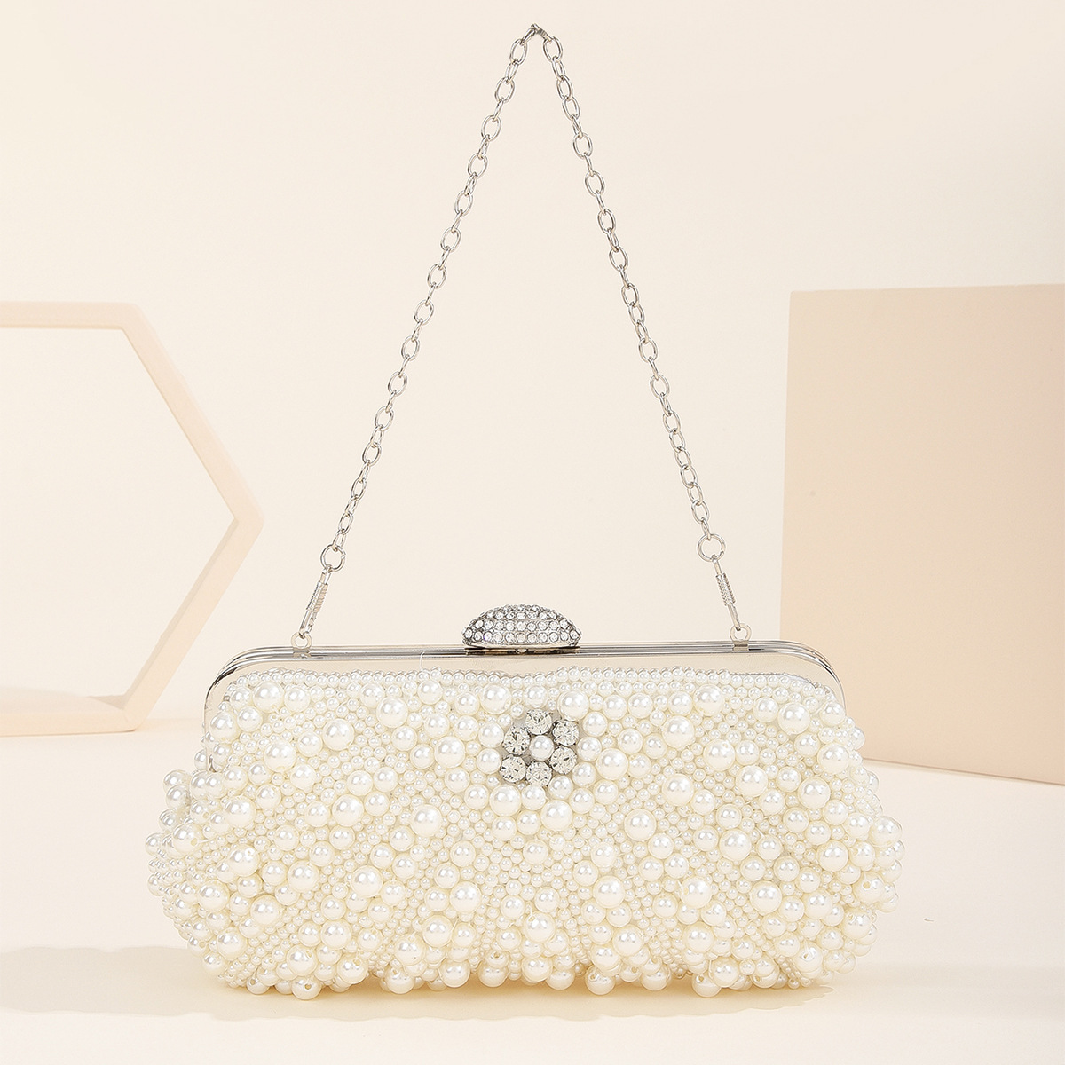 goods in stock Cross border Explosive money Pure handwork Pearl Evening Bags Rhinestone banquet cheongsam marry bride Hand Evening bag