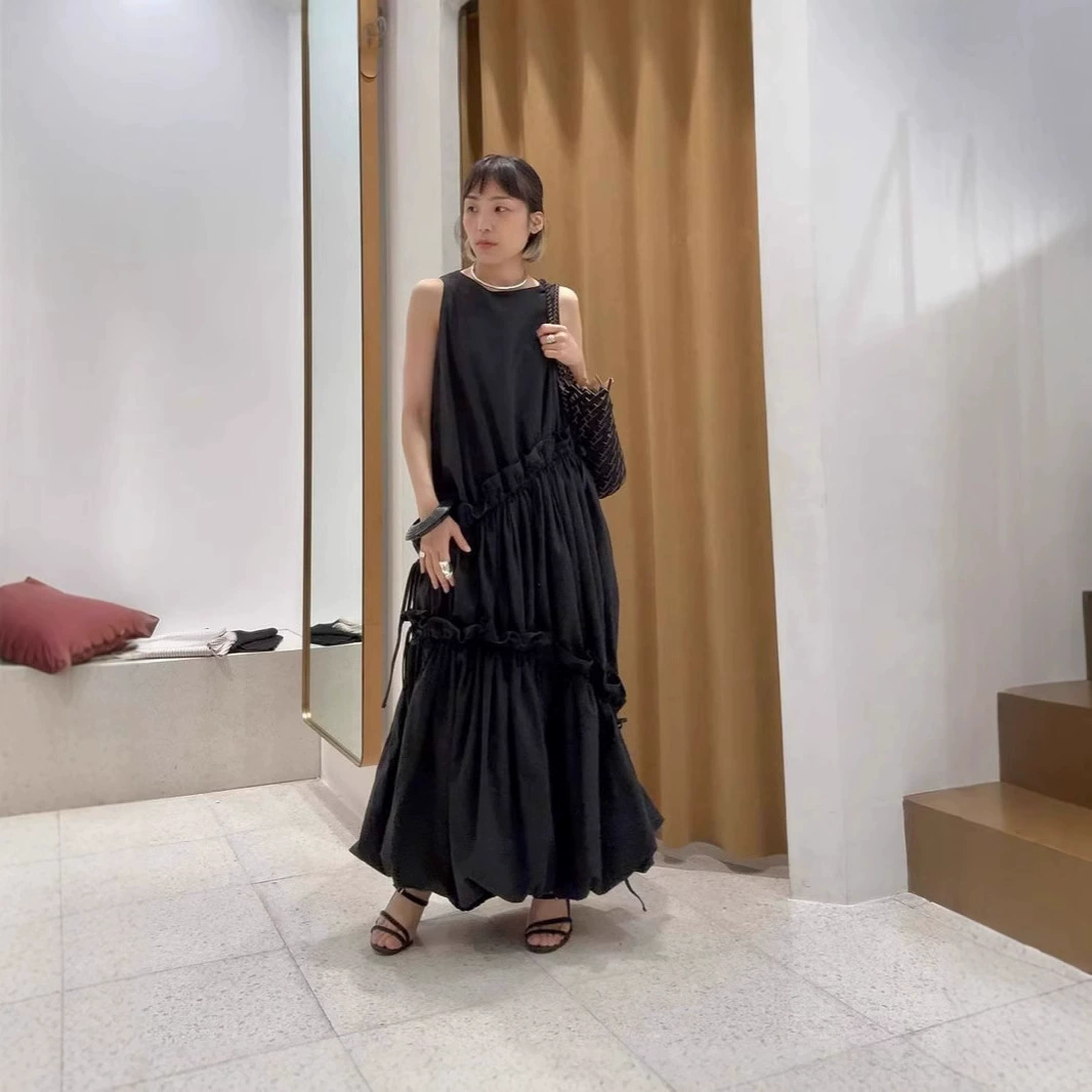Qianhe, новое летнее многослойное платье в японском стиле Paris lem с рюшами, повседневная элегантная длинная юбка для женщин