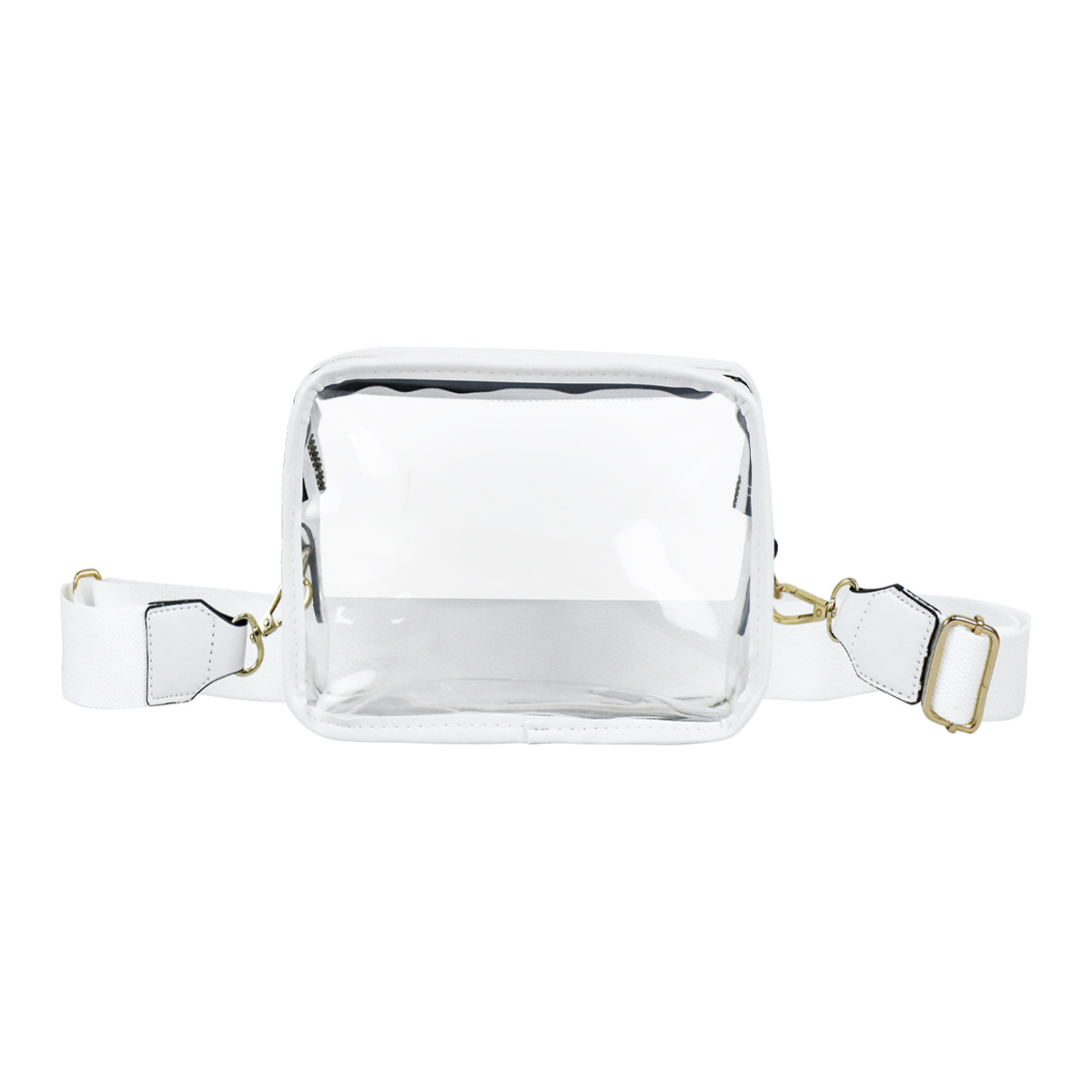 Women's Medium Pvc Solid Color Streetwear Transparent Square Zipper Crossbody Bag display picture 3