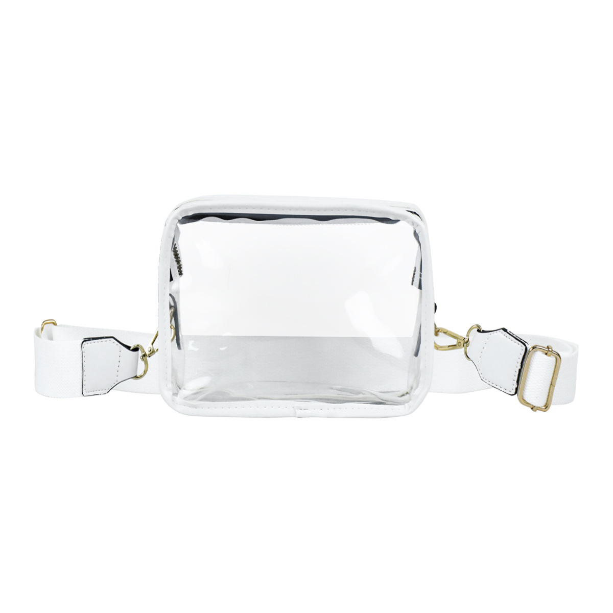 Mujeres Medio Pvc Color Sólido Ropa De Calle Transparente Cuadrado Cremallera Bolso Bandolera display picture 3