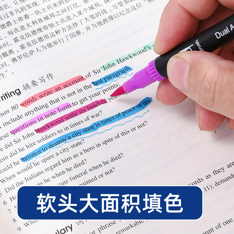 亚马逊画笔12色涂鸦双头批发亚马逊水彩笔儿童0水性促水彩笔套装|undefined
