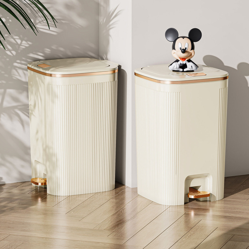 Trash Can Household 2025 New Style Large Capacity Peddon Type Kitchen Living Room Bedroom Bathroom Toilet Lid Trash Bin