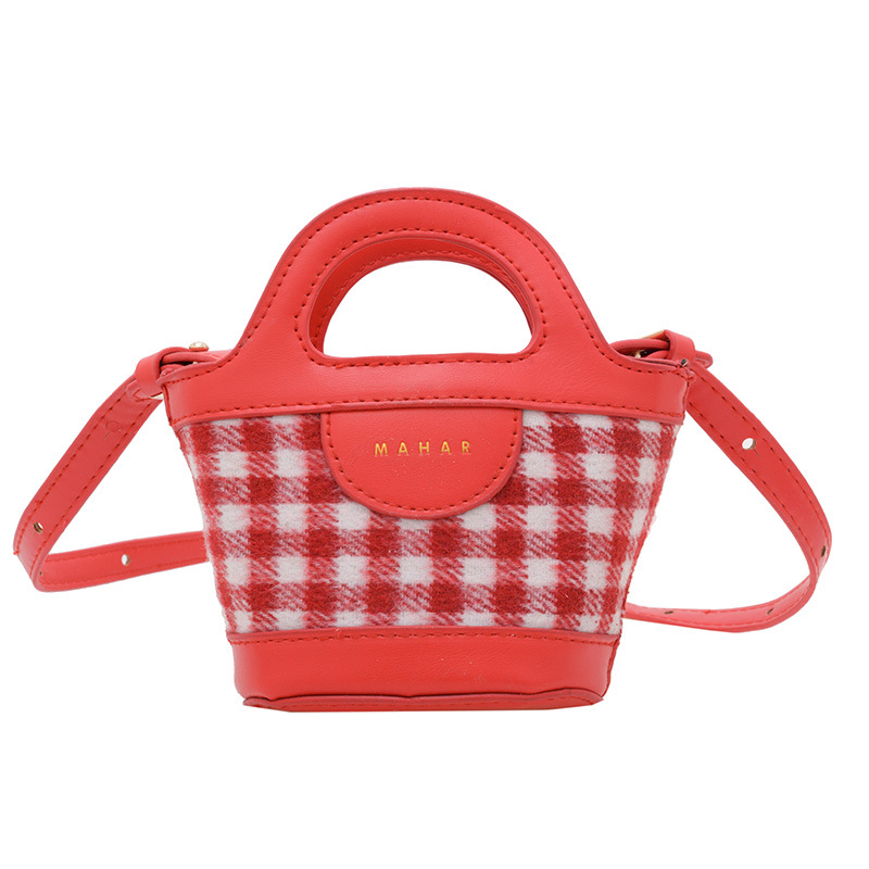 Bolso infantil estilo 2025, mini bolso de mano a cuadros para bebé, monedero retro elegante para niña