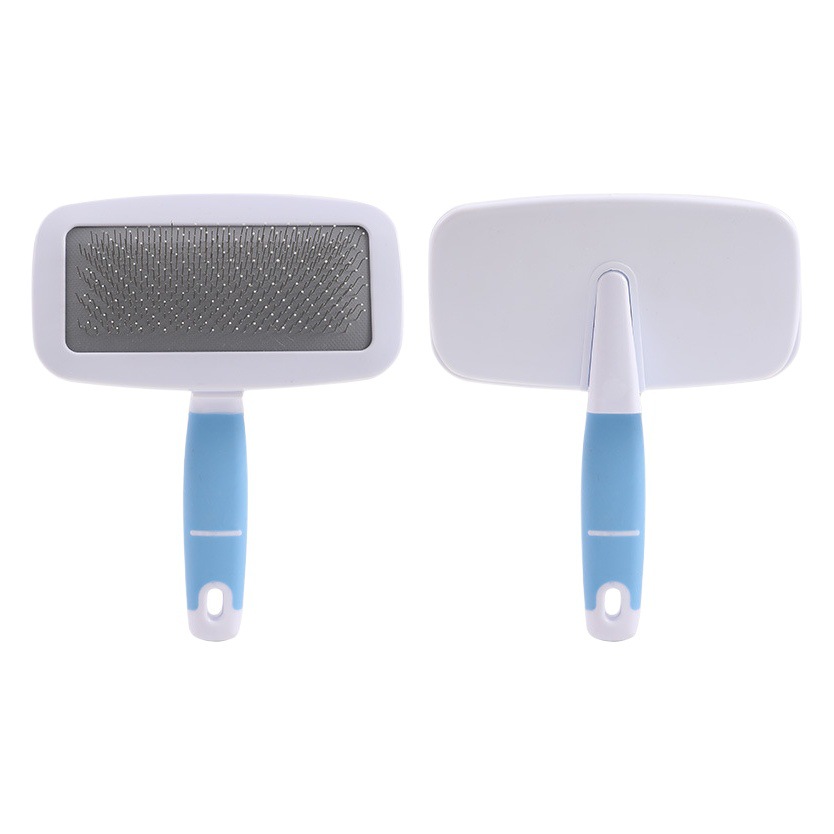 Nuevos suministros para mascotas aguja de acero inoxidable peine gato y perro limpieza flotante pelo peine depilación nudo abierto cepillo de pelo liso