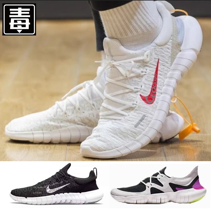 Putian Nike Official 2025 New Model Free 5.0 Barefoot Running Shoes Unisex Single Mesh Sports Casual Shoes