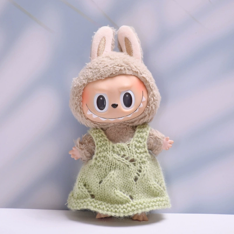 Кукольная одежда (Labubu) зимний комплект — шапка из шерсти, свитер и аксессуары, подходит Gen 1–2