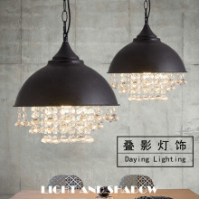 LOFT美式复古工业风铁艺水晶吊灯餐厅吧台茶室咖啡厅样板房灯饰