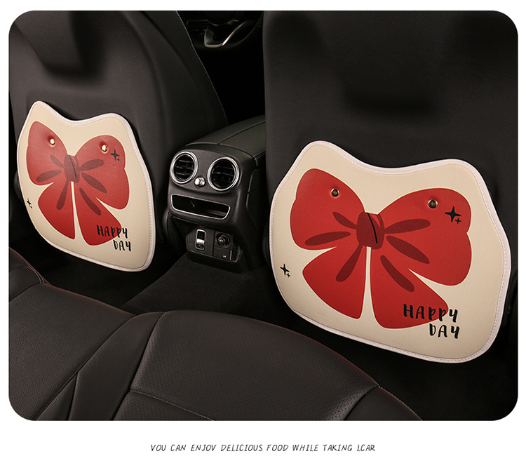New Bow Anti-Kick Pad, Cute Cartoon Car Anti-Kick Pad, Children's Chair Back Anti-Kick, Anti-Fouling, Anti-Scratch and Anti-Dirty Pad