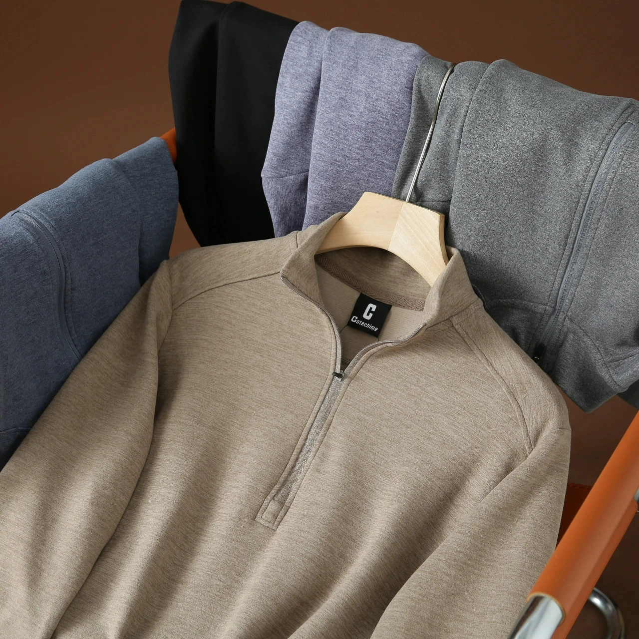 Дизайнерская линия! Ткань огромная и удобная! Осенний новый мужской городской пол-молния воротник втулка свитер