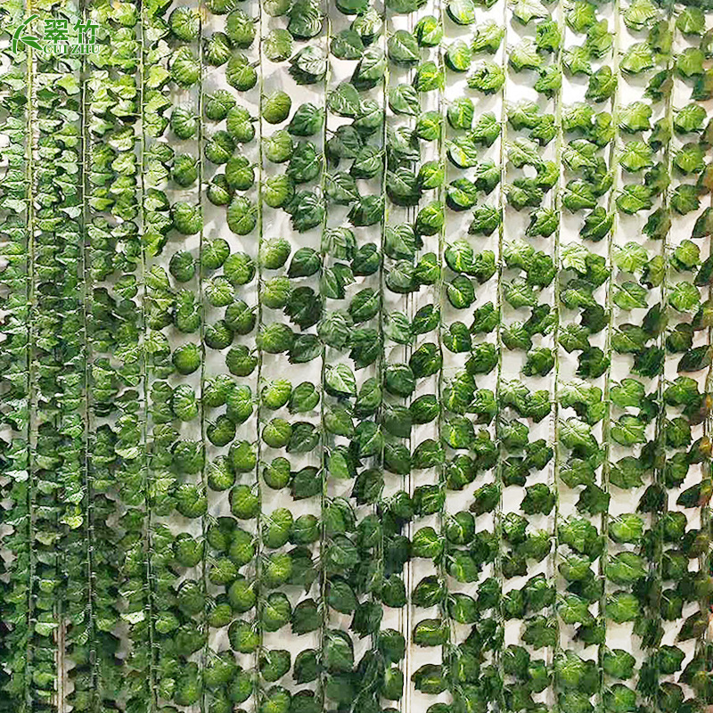 Cross-border realistic color-printed grape leaves kindergarten pipe decoration plastic ivy vines artificial flowers manufacturer wholesale