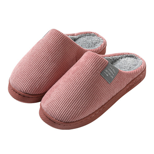 Women's and Men's Couple Cotton Slippers for Autumn and Winter, Indoor Home Use, Thick Sole Anti-Slip, Cotton Slippers with Foot-Massaging Sensation, Fluffy and Warm