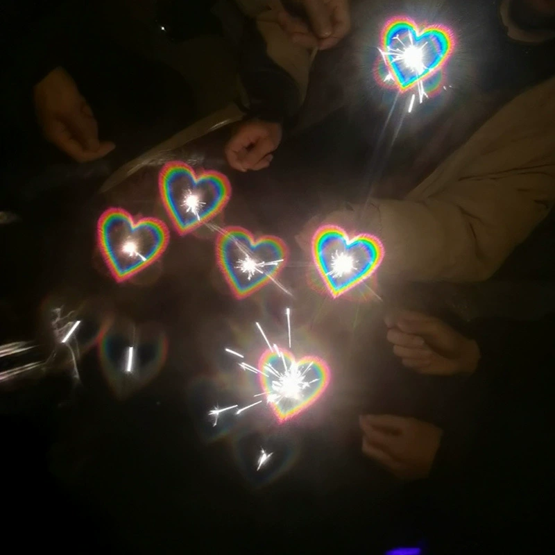 3D-решетчатая линза, дифракционная линза, линзы для очков с эффектом фейерверка в форме сердца, очки для создания спецэффектов, решетчатая лазерная линза