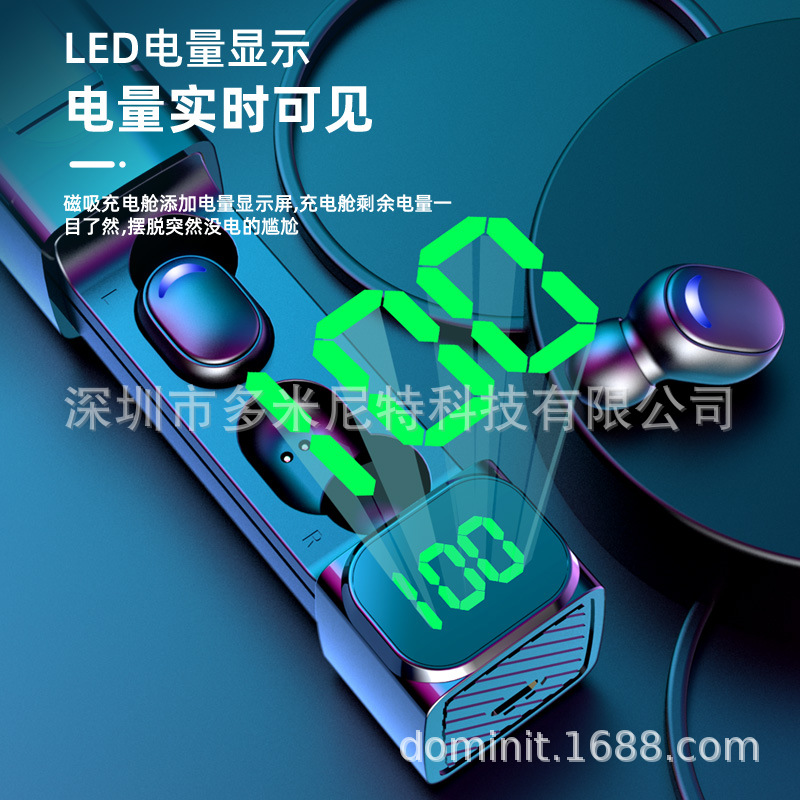 Auriculares Bluetooth E50 reducción de ruido inalámbrico en la oreja auriculares deportivos grieta Luz de respiración TWS auriculares para juegos