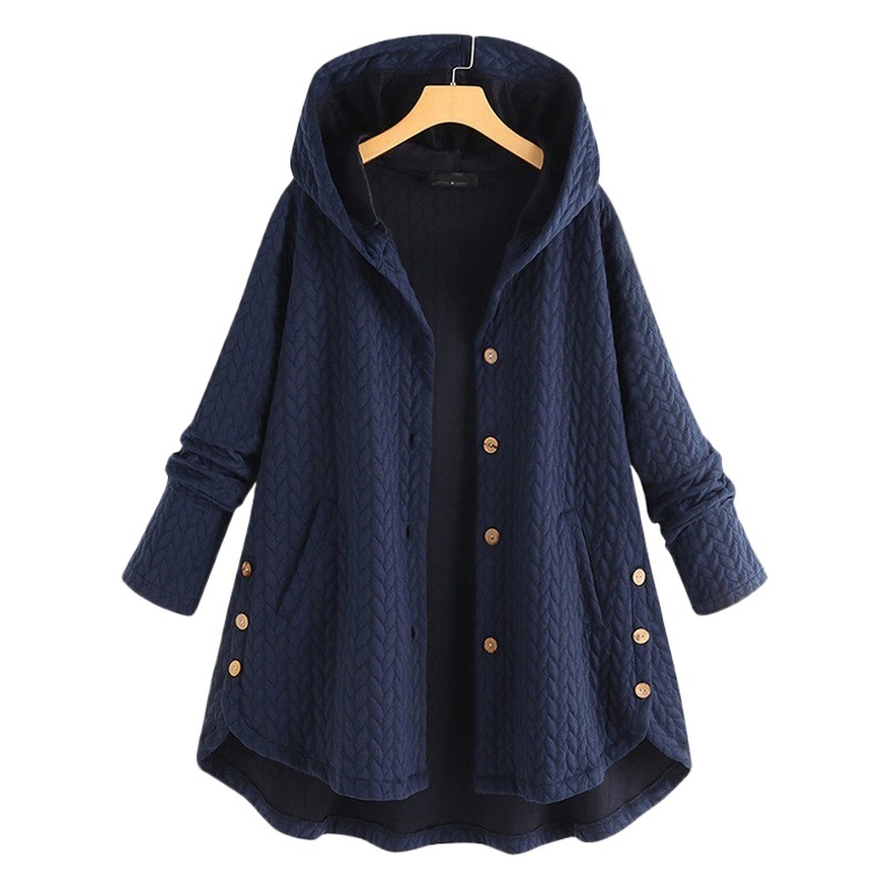 Chaqueta acolchada de algodón para mujer de moda con capucha abrigo de longitud media transfronteriza fábrica de ropa de mujer al por mayor Otoño e Invierno chaqueta acolchada de algodón cálido y casual image 1