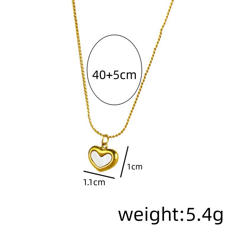 Collar de amor de conchas francesas para mujeres de verano lujoso ligero nicho simple y frío colgante en forma de corazón de viento accesorios de cadena de clavícula