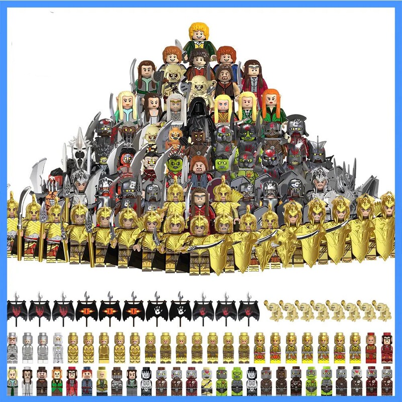 Movie Building Block Figures, Elf Warriors, Strong Orcs, Assembled Children's Toys, Bagged, Exclusively for Export Movie Building Block Figures, Elf Warriors, Strong Orcs, Assembled Children's Toys, Bagged, Exclusively for Export