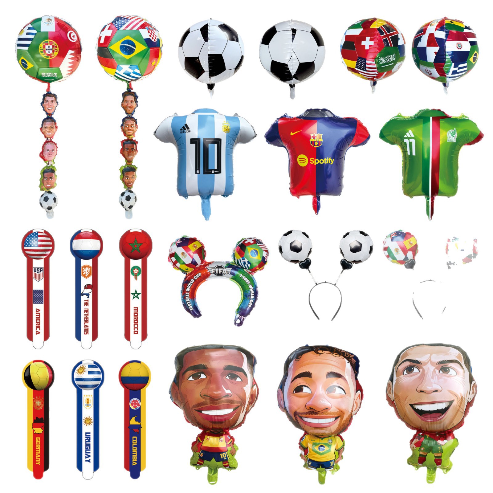 Nuevo transfronterizo 2026 Copa del Mundo globo de fútbol decoración de modelado camiseta globo suministros de fiesta de la Copa de Europa