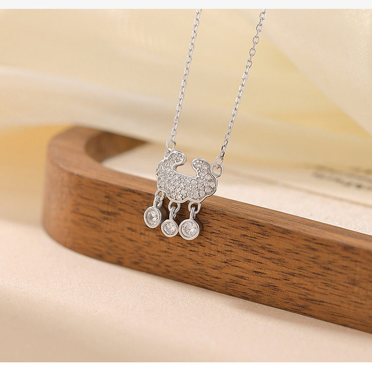 Bộ trang sức mặt dây chuyền bạc S925 cao cấp, khóa Như Ý sáng bóng — Mẫu bạc chi tiết 7