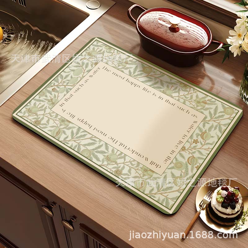 Almohadilla de drenaje transfronteriza, lodo de diatomeas, fácil de cuidar, almohadilla absorbente, encimera de escritorio de cocina, almohadilla de aislamiento antiescaldado, suministro directo de fábrica