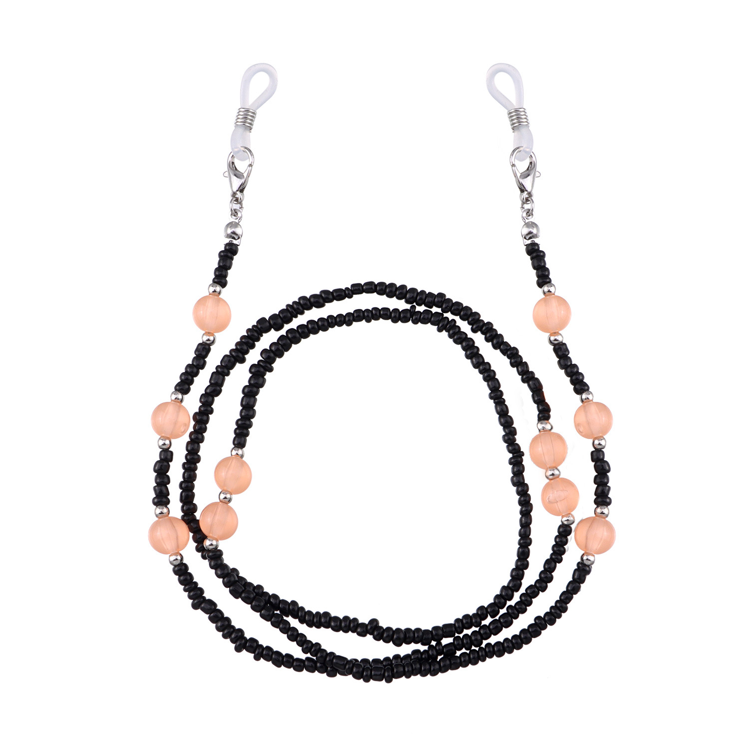 European And American Jewelry Products Acrylic Pink Round Bead Glasses Chain Female Glass Black Rice Bead Non-slip Lanyard