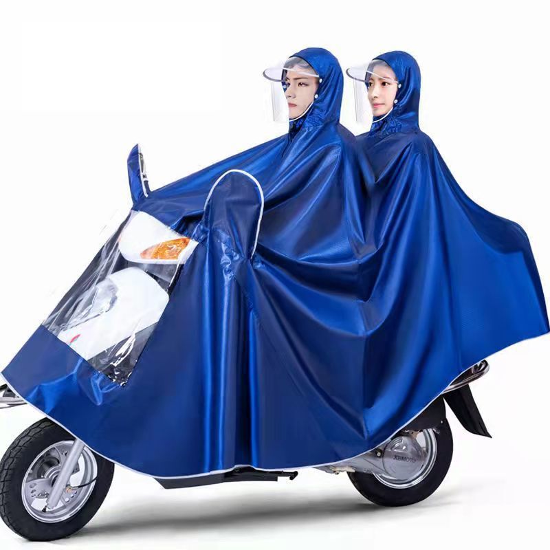 [one piece of free shipping] raincoat double long body rainstorm new battery single men and women increased thick poncho