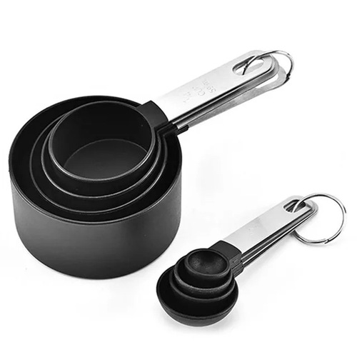 Stainless steel handle measuring spoon set Measuring plastic PP measuring cup baking measuring spoon kitchen coffee measuring spoon