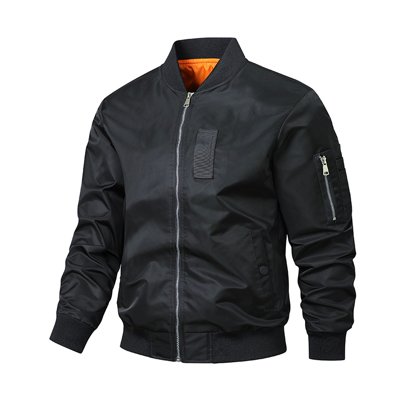 Cross-border retro americano de tendencia de cuello vertical chaqueta de piloto suelta chaqueta de béisbol casual chaqueta de primavera y otoño chaqueta casual