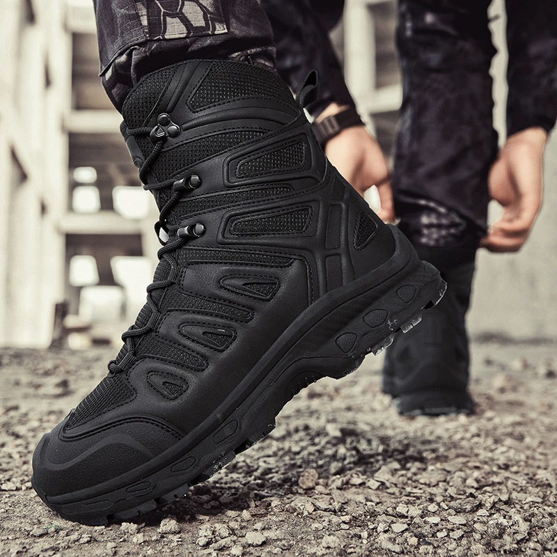 Походная обувь, мужские летние дышащие высокие амортизирующие уличные Нескользящие сверхлегкие ботинки для пустыни, ботинки песочного цвета на толстой подошве