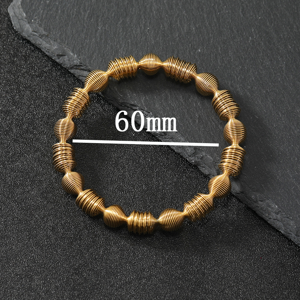 25g Weight Bangle Classification Stainless Steel Retro Solid Color Plating Bangle