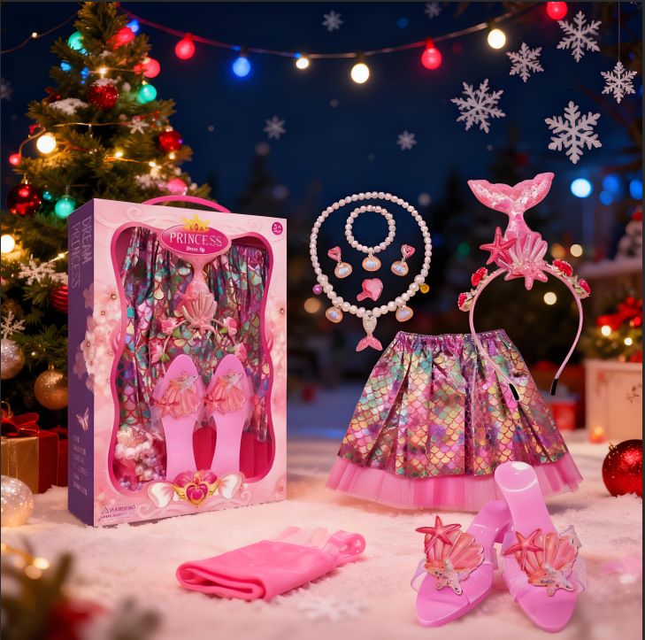 Joyas explosivas transfronterizas princesa zapatos juegos de juguetes para niños princesa corona bolsos joyas para niñas