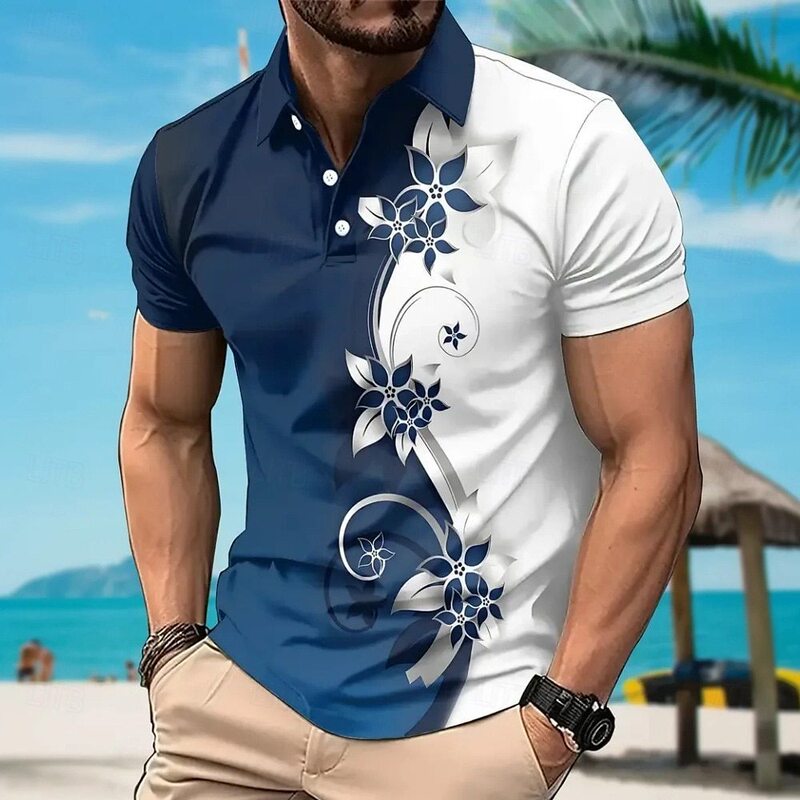 2025 New Summer Men's Tops 3D Printed Fashionable Comfortable Casual Short-Sleeved Polo Shirts
