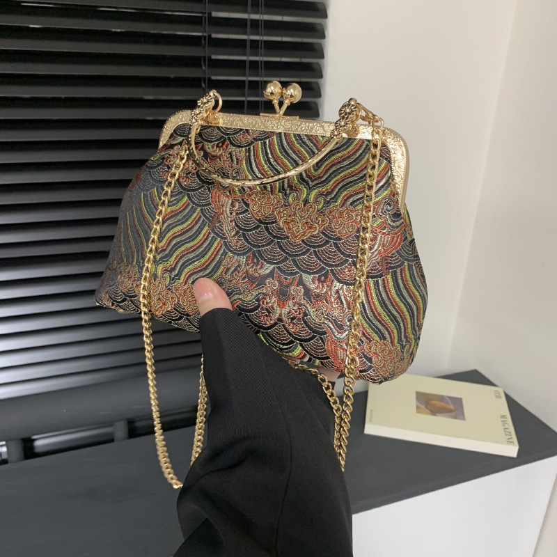 新款成品中国风刺绣古风汉服旗袍小包百搭斜挎单肩手提绣花口金包|undefined