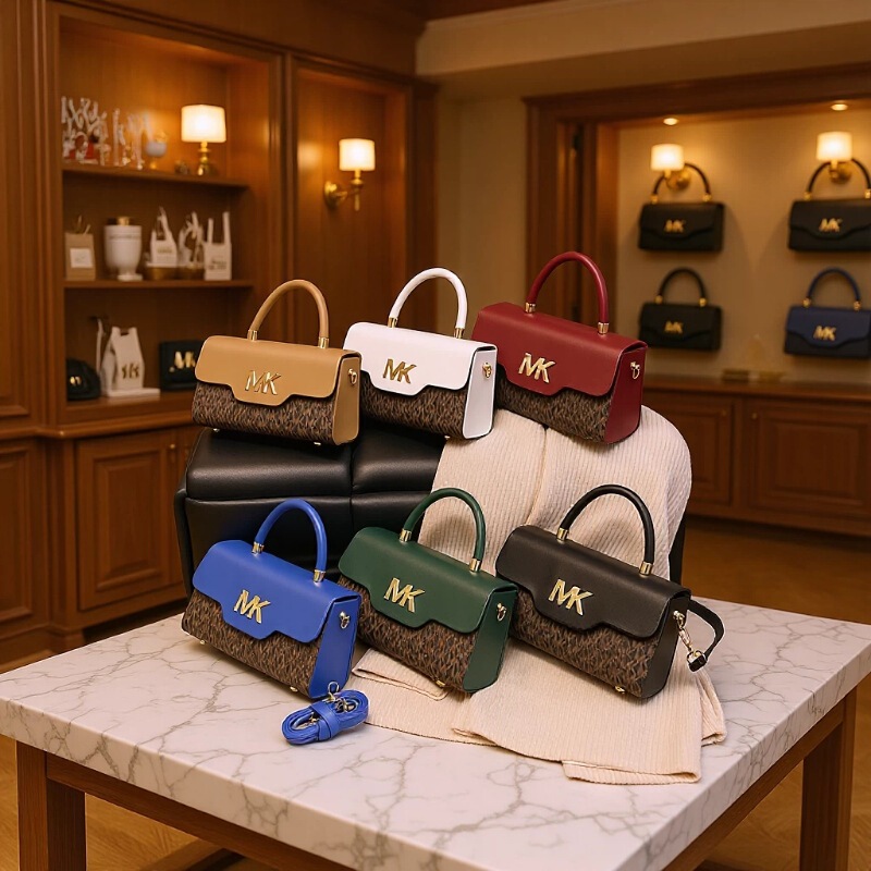 Cross-Border Autumn and Winter New Small Square Bag Mk Letter Bag with Contrasting Colors, Light Luxury Texture, Trendy Women's Bag, Single Shoulder Crossbody Bag Cross-Border Autumn and Winter New Small Square Bag Mk Letter Bag with Contrasting Colors, Light Luxury Texture, Trendy Women's Bag, Single Shoulder Crossbody Bag