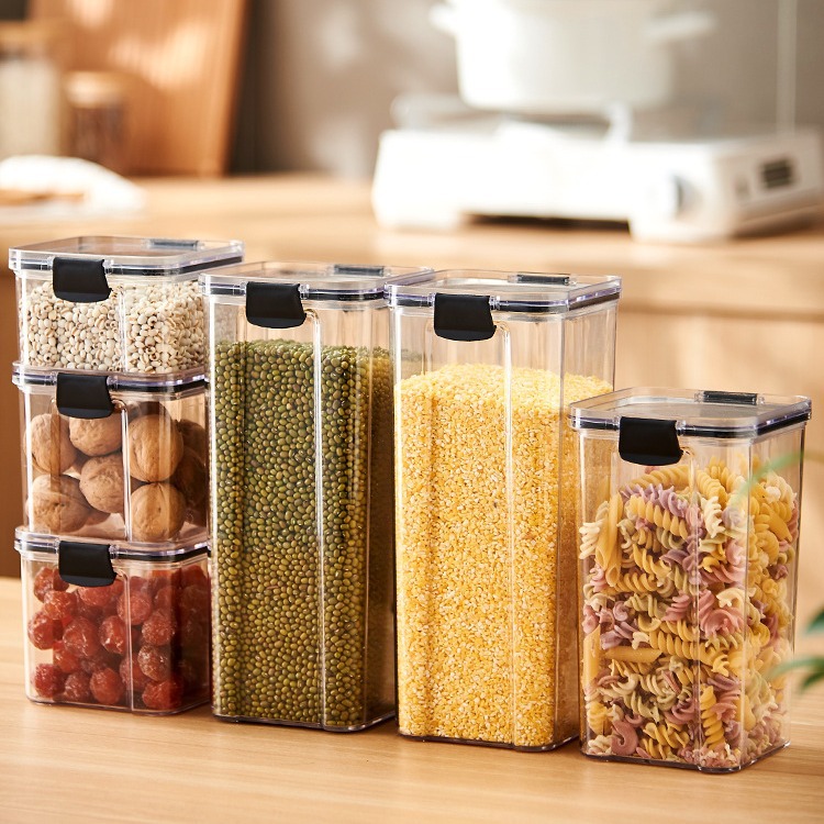 Sealed Jar Grain Cereal Cereal Jar Nut Storage Kitchen Transparent Moisture-proof Storage Jar Shatterproof Sealed Storage Jar