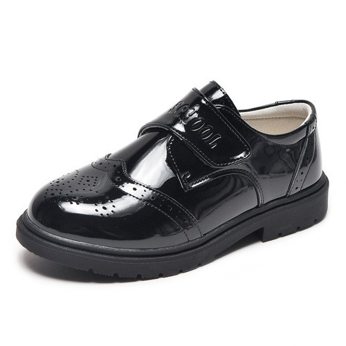 Campus small leather shoes, teacher recommended designated boys' black leather shoes for children, performance style, children's English spring and autumn single shoes for students