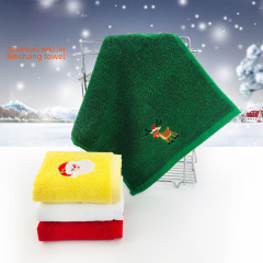 聖誕毛巾套裝純棉擦手巾批發兒童聖誕節刺繡禮品外貿毛巾定製logo