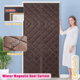Cotton Door Curtain Winter Warm Windproof Door Curtain Kitchen Bedroom Room Home Partition Curtain Anti-Mosquito Soft Gauze Curtain