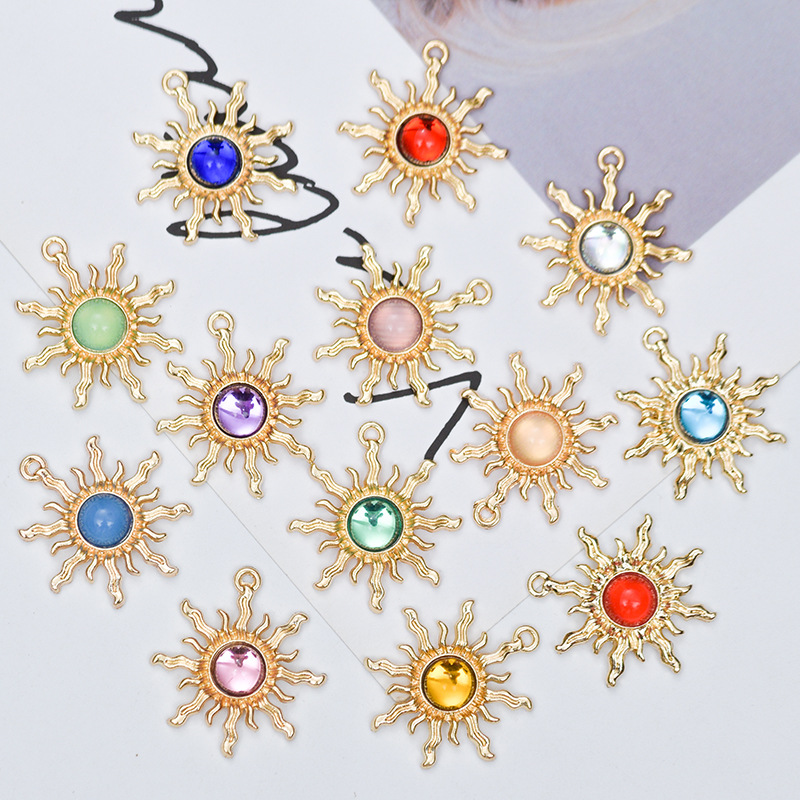 34g Weight Pendant Jewelry Making Type DIY Jewelry Accessories Classification 10 PCS/Package Alloy Sun Pendant DIY Jewelry Accessories