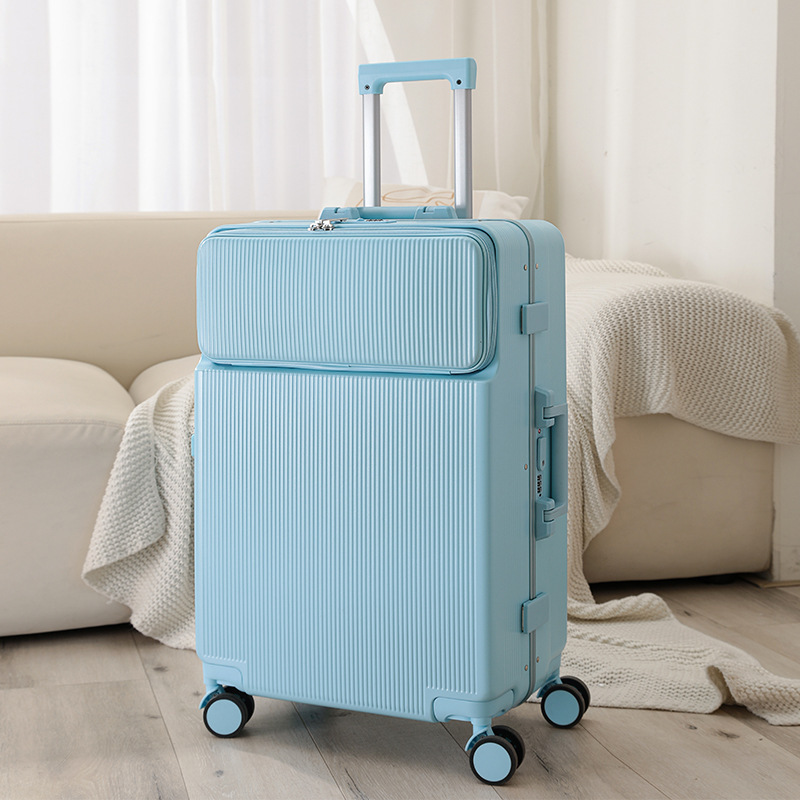 Front Opening Aluminum Frame Trolley Case Internet Celebrity Women's Luggage Business Men's Boarding 20-inch Suitcase Universal Wheel Password Box Front Opening Aluminum Frame Trolley Case Internet Celebrity Women's Luggage Business Men's Boarding 20-inch Suitcase Universal Wheel Password Box