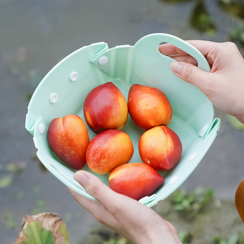 Nueva creativo multifuncional cesta de frutas portátil al aire libre cesta plegable de viaje cesta portátil plegable tabla de cortar